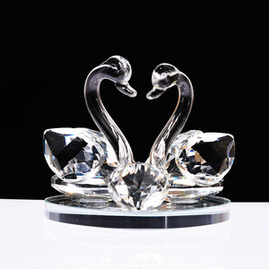 Crystal Swan Ornament K9 Glass <b>Car</b> Interior <b>Decor</b> Gift Transparent White Crystal Craft 009 - Product Image 1