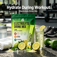 Pack d'hydratation électrolytique à marque privée, saveur citron, poudre de boisson énergétique électrolytique faible en calories à base de stévia, personnalisation OEM disponible
