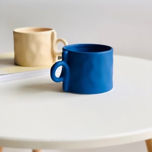 Nordic Style Twist Handlebar Design Hand Pinch Grain Strange Ears <b>Large</b> Capacity Ceramic <b>Mugs</b> - Product Image 1