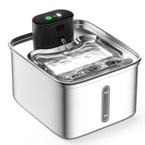 Fontaine à eau intelligente rechargeable pour chat, en acier inoxydable, rectangulaire, avec circulation automatique et design détachable - Product Image 1