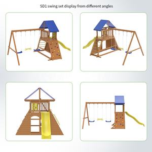 Set Giochi per Bambini con <span class=keywords><strong>Scivolo</strong></span> e <span class=keywords><strong>Altalena</strong></span> in Legno per <span class=keywords><strong>Giardino</strong></span>, Cortile e Scuola - Product Image 5