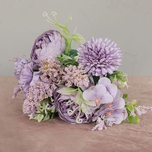 7 <b>Head</b> Rose Artificial Silk Cloth Flowers High Quality Environmental Friendly Wedding Bridal Bouquet for Mother's Day Christmas - Product Image 3