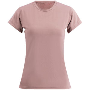 T-shirt à manches courtes col rond pour femme, style streetwear, respirant, écologique, en coton biologique gris, uni, en molleton - Product Image 1