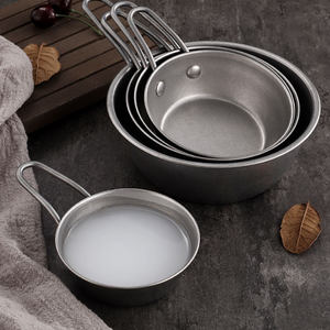 Bol à vin de riz en acier inoxydable avec poignée, vaisselle de camping, bol de service chaud/froid, ensemble de vaisselle de couleur unie - Product Image 1