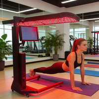 Shanglaite Nouveauté 2026 T6000 Plus Panneau de luminothérapie à lumière rouge incurvée rotative à 360° 1200 LED Appareil corps entier Écran LCD 15 pouces