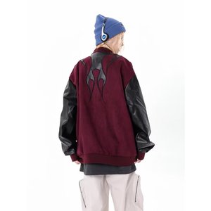 American Retro Style High Street Stitching Contrast Color Bomber <b>Jacket</b> for Men Women Trendy Brand Baseball Suit <b>Jacket</b> Air - Product Image 2