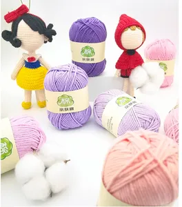 5plys 50g multicolored milk cotton crochet yarn hand knitting yarn