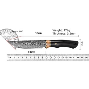 Cuchillo Bowie de Caza Multifuncional de Acero Inoxidable Industrial Walker, Hoja Fija de Espiga Completa, Punta Caída, Mango de Madera para Senderismo, Bricolaje - Product Image 5