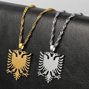 Collana di alta qualità in acciaio inox 316 <span class=keywords><strong>L</strong></span> nuova Albania Eagle ciondolo collana di vendita calda gioielli albanese - Product Image 3