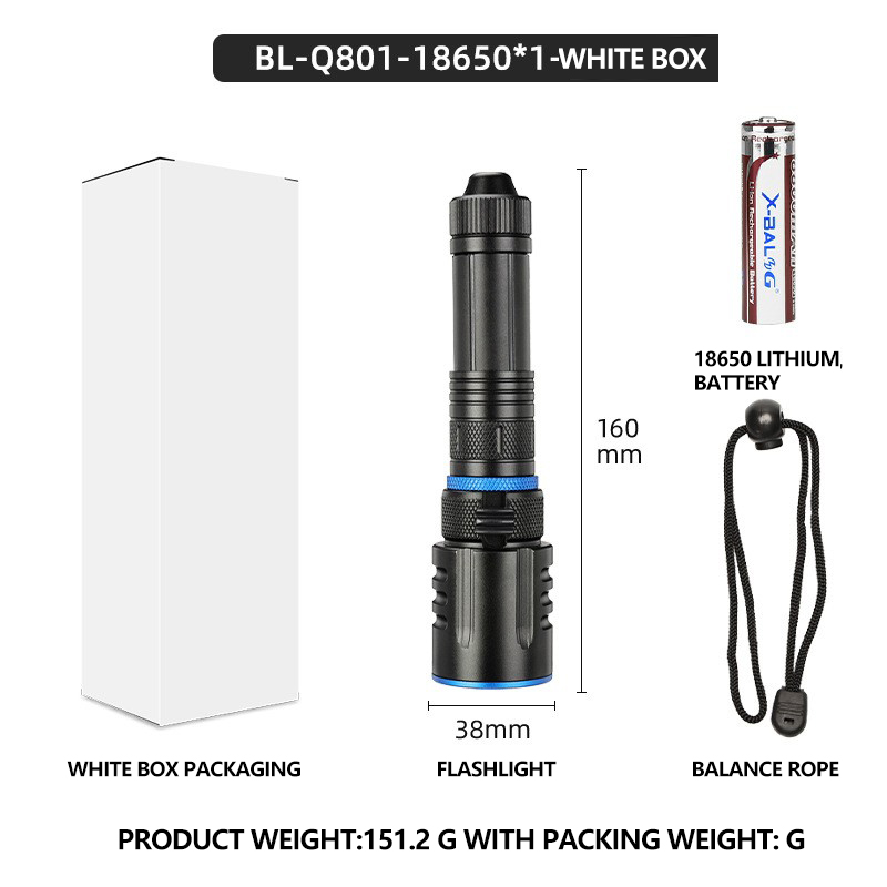 BL-Q801-18650*1- กล่องสีขาว (รองรับการชาร์จแบบ Type-C)
