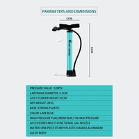 Fahrrad Ball Pump Inflator Boden mit Messgerät für Presta und Schrader Valves-120Psi