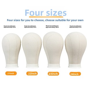 หัวหุ่นพลาสติกสำหรับจัดแต่งทรงผม แบบผ้าใบ สามารถเสียบเข็มได้ พร้อมฐานตั้งโชว์วิกผม ขนาดใหญ่พิเศษ ยี่ห้อ HUAYANG - Product Image 4