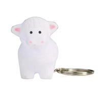 Porte-clés en mousse PU en forme de mouton, personnalisable avec logo, anti-stress, souple et moelleux, cadeaux promotionnels, blanc/couleur personnalisée