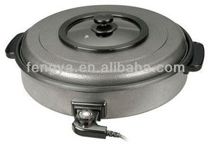 Poêle à pizza électrique 1,5 L avec couvercle en verre trempé, revêtement antiadhésif et thermostat réglable - Product Image 6