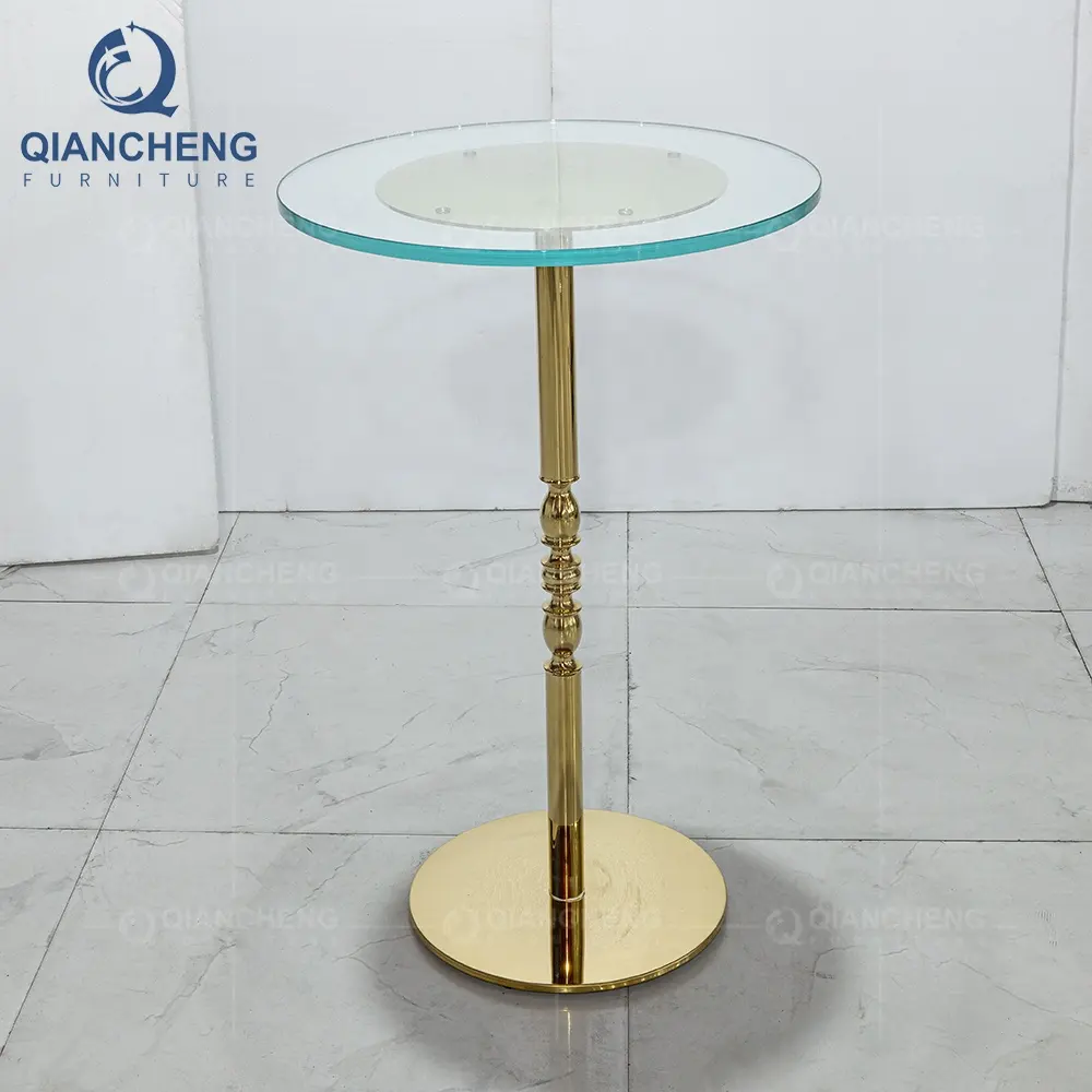 Современный барный стол из нержавеющей стали, современный дизайн, металлический стеклянный круглый стол для напитков