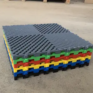 Rigid Modular Colorful Interlocking Garage Floor Tiles Industrial Plastic Garage Flooring Mats For Car Detailing Shop Workshop