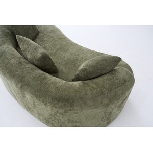 Canapé convertible en forme de croissant, design moderne à dossier bas, coussins profonds, rembourrage en mousse, grand canapé deux places, ne nécessitant pas d'assemblage - Product Image 5