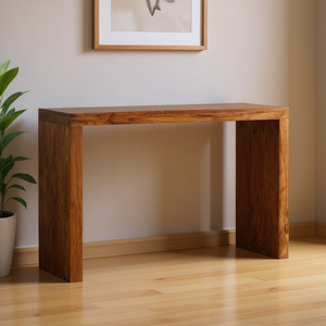 Mesa Consola de Madera Maciza de Acacia, Diseño Moderno en Color Marrón, Mueble para Recibidor o Entrada - Product Image 2