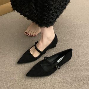Zapatos de tacón medio de 6 cm para mujer, de gamuza, cómodos, antideslizantes, ligeros, para fiestas, bodas, primavera, verano, otoño. - Product Image 5