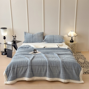 Bán buôn tùy chỉnh phòng ngủ phòng khách giả Lông Mùa Đông thân thiện với môi dày ấm mềm hai mặt lông cừu Sherpa ném chăn - Product Image 3