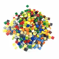 1X1 Piring Plastik DIY Bebas Rakit Pixel Art Foto Blok Bangunan Mainan Edukasi Batu Bata