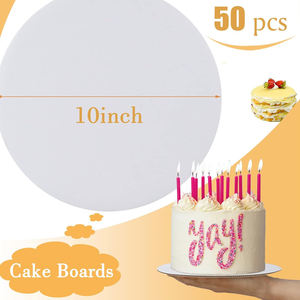 Assiettes à gâteau jetables 10 pouces Plateau à gâteau <span class=keywords><strong>en</strong></span> <span class=keywords><strong>carton</strong></span> blanc Cercles ronds Base - Product Image 4