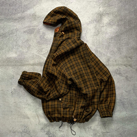 Veste à capuche zippée réversible imperméable et respirante pour homme, coupe ample, coupe-vent, style streetwear vintage