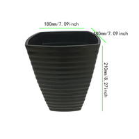 Bonilai gaya Modern Pot bunga pendamping persegi tinggi desain benang persegi luar ruangan taman lantai pusat perbelanjaan paket Desktop