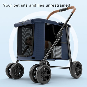 Bello Grande poussette Wagon pour chats une main pliante, grande poussette pour chien UK par Easy Folding, poussette pour animaux de compagnie pour 2 chiens - Product Image 3
