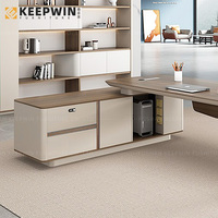 Ensemble de meubles de bureau de luxe modernes en forme de L pour directeur, responsable, PDG, patron, bureau de direction, table de bureau