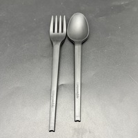 Ensemble de couverts biodégradables et compostables en CPLA avec serviette, couteau, fourchette et cuillère pour restaurant