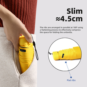 <span class=keywords><strong>Parapluie</strong></span> pliant mini léger de voyage à 6 baleines avec étui à sangle, protection UV portable, mini <span class=keywords><strong>parapluie</strong></span> pour femme - Product Image 3