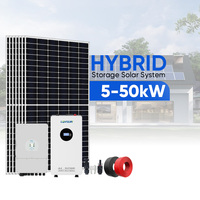 Système d'énergie solaire hybride 12000W avec onduleur hybride monophasé 220V Deye 12kW, batterie LiFePO4 basse tension 51.2V 16kWh