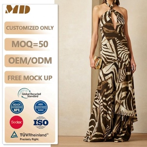 <span class=keywords><strong>Robe</strong></span> longue <span class=keywords><strong>chic</strong></span> personnalisée à imprimé zèbre, <span class=keywords><strong>robe</strong></span> de soirée OEM pour femme à col torsadé et découpe en goutte d'eau, petite quantité minimale de commande, usine de confection de vêtements de boutique - Product Image 1