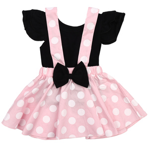 Combinaison bébé fille 2 pièces en coton à pois pour l'été 2022 - Product Image 1