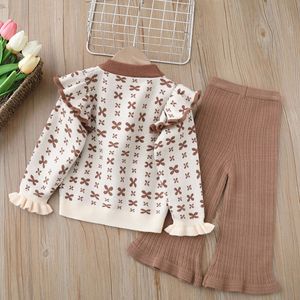 2-delige <span class=keywords><strong>Set</strong></span> Kleine Meisjes Gebreide Truien En Broek Broek 100% Katoen Voor <span class=keywords><strong>Baby</strong></span> 'S Lente Seizoen - Product Image 2
