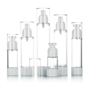 Wholesale 1oz 4oz 5oz Transparent Round As Plastic Airless Pump Bottle with White Pump Caps for Lotion and Pump Sprayer - Product Image 2