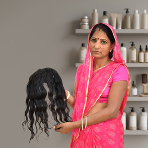 Cutícula cruda alineada cabello virgen indio máquina negra doble trama ondulado natural tengle paquetes libres templo extensiones de cabello humano - Product Image 1