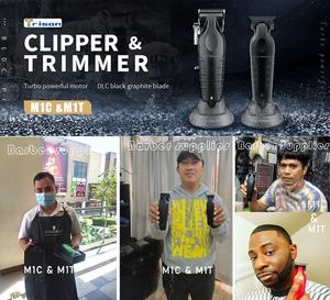 Trisan Km-2299 बार्बर हेयर ट्रिमर सेट M1t ग्रामाइट dlc गहरे दांत टेपर ब्लेड शून्य गैम्प्ड टी-रूपरेखा बैटरी के लिए - Product Image 6