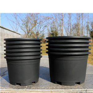 Macetas de <span class=keywords><strong>PVC</strong></span> Esmaltado Negro Grueso de Alta Calidad, Duraderas, Estilo Nórdico, para Jardín y Exteriores - Product Image 4