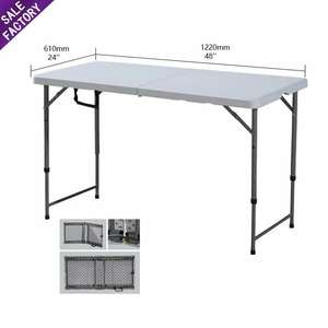 Sinoperfect Rectangular White Plastic <b>Folding</b> <b>Table</b> Wedding Banquet <b>Folding</b> <b>Tables</b> Foldable for Wedding Banquet Party Events - Product Image 1