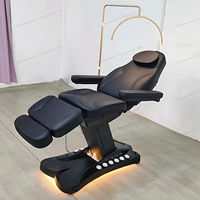 Luxe noir électrique 3/4 moteur lit de cils esthétique inclinable examen médical chaise de tatouage Table de Massage lit de beauté du visage