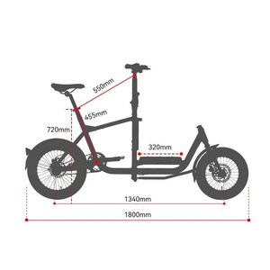 Vélo cargo électrique 36V 250W avec moteur roue arrière, frein à disque, vélo cargo électrique à pneus larges, vélos cargo <span class=keywords><strong>Long</strong></span> <span class=keywords><strong>John</strong></span> pour pique-nique - Product Image 4