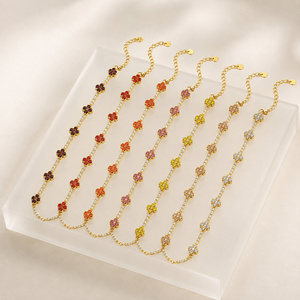 Collar con Colgante de Trébol de Zirconia de Moda, Joyería de Acero Inoxidable para Mujer - Product Image 4