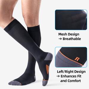 Calcetines de Compresión Médica sin Costuras con Logotipo Personalizado, hasta la Rodilla, 20-30 mmHg, el Mejor Soporte para Atletismo, Correr y Ciclismo, para Hombre y Mujer - Product Image 4