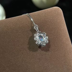 Collier en argent sterling 925 avec opale exquise pour <span class=keywords><strong>femme</strong></span>, bijou en pierre précieuse simple de haute qualité, tendance pour cadeau de mariage - Product Image 3