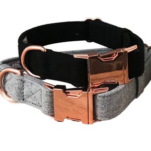 Plaid Cotton Dog <b>Collar</b> with Brass Buckle Adjustable Classic Style for Dogs All Seasons - Product Image 3