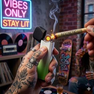 Wholesale Rechargeable USB <b>Windproof</b> Heat Coil Flameless Ignition Electronic <b>Lighter</b> for Outdoor Cigarette Smoking - Product Image 6