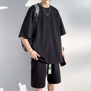 Set di t-shirt da <span class=keywords><strong>uomo</strong></span> alla moda Casual Casual a due pezzi da <span class=keywords><strong>uomo</strong></span> alla moda con t-shirt Shorts <span class=keywords><strong>taglie</strong></span> forti - Product Image 3