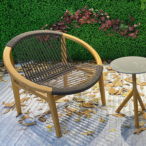 Outdoor Solid Wood Woven Rattan Teak Villa Solid Wood <strong>Chair</strong> Restaurant Furniture Outdoor Dining <strong>Chairs</strong> - Product Image 4